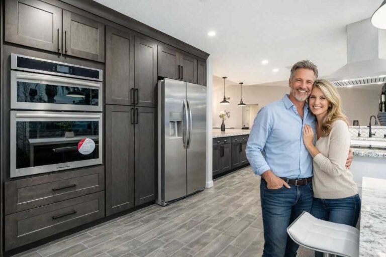 kitchen-cabinet-happy-couple-dark-cabinets
